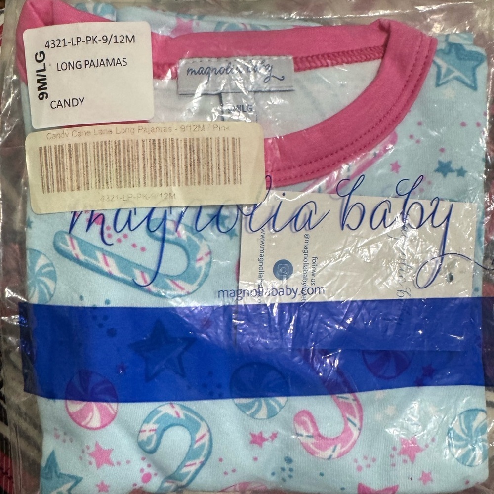 Magnolia Baby Pink and Blue Holiday Pajama Set